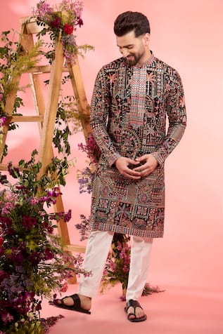 Kasbah Designer Black Georgette Classic Kurta 