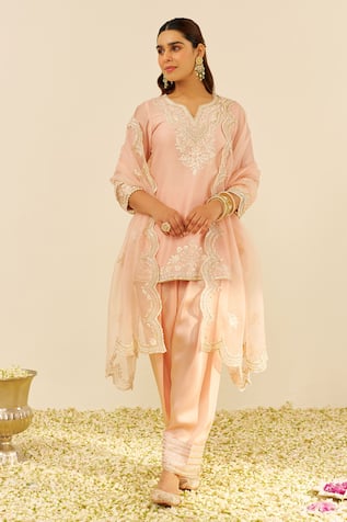 Sheetal Batra Chanderi Silk Embroidered Kurta Set 