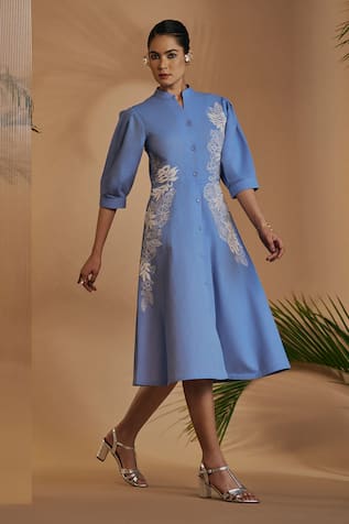 ORIGANI Fit and Flare Midi Dress 