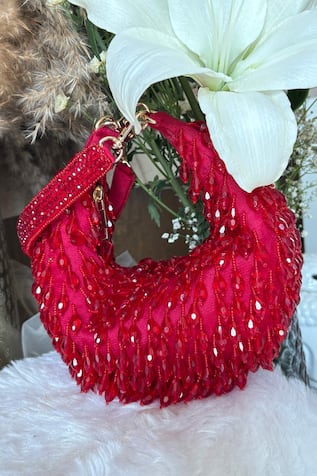 Designer Velvet Handbag with Detachable Handle 