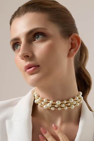Joules by Radhika Gold Pearl Choker 