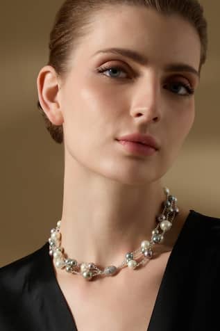 Joules by Radhika Nouren Pearl Choker Necklace 