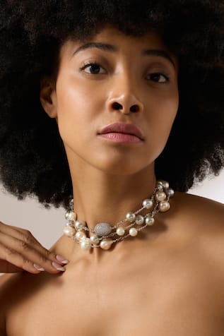 Joules by Radhika Multicolor Baroque Pearl Choker 