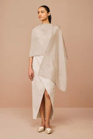 AMPM Beige Silk Lois Scarf 