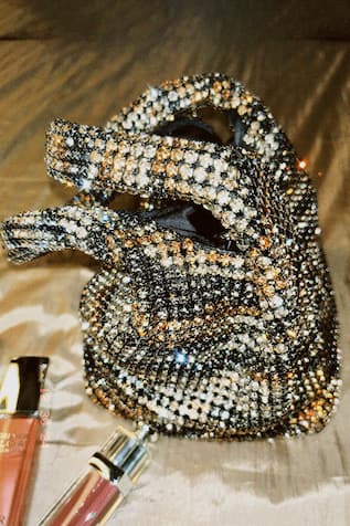 Rhinestone Mesh Designer Handbag 
