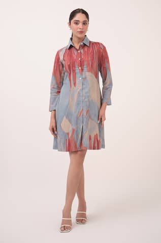 Ruchi Marodia Teal Printed Designer Dress 