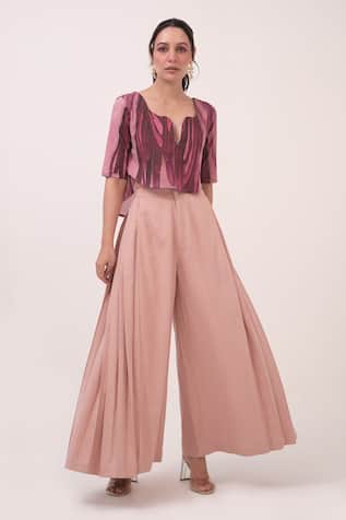 Ruchi Marodia Pastel Pink Pleated Palazzo Pant 