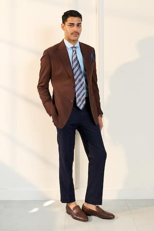 Gargee Designers Brown Wool Single Breasted Blazer 
