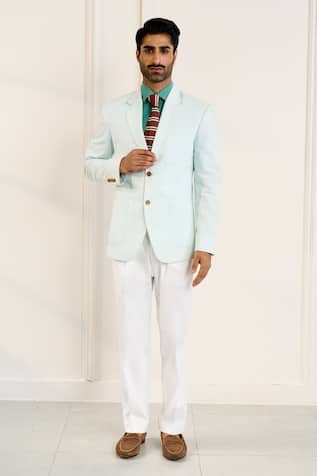 Striped Cotton Blazer 