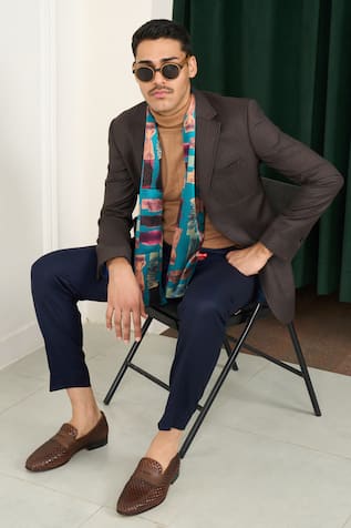 Gargee Designers Brown Gingham Chequered Blazer 