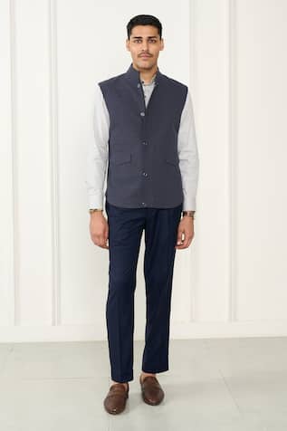 Gargee Designers Designer Grey Poly Viscose Flannel Vest 