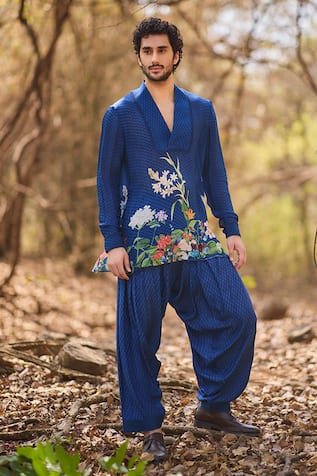Nirmooha Indigo Bloom Short Kurta Set 