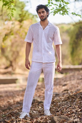 Nirmooha Woven Ember Crochet Pants 