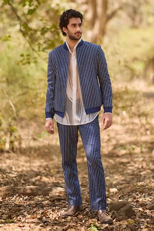 Nirmooha Noble Alchemy Striped Narrow-Fit Pants 