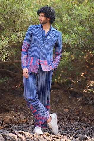 Nirmooha Linear Luxe Hand Embroidered Wide Pants 