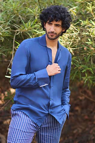Nirmooha Indigo Linear Vogue Shirt 