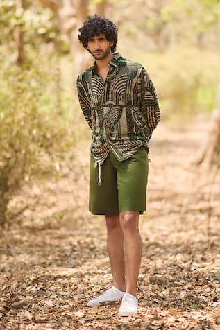 Nirmooha Olive Vanguard Designer Shorts 