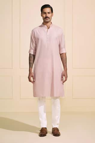 Raghavendra Rathore Jodhpur Minimal Sophisticated Pink Brocade Kurta 