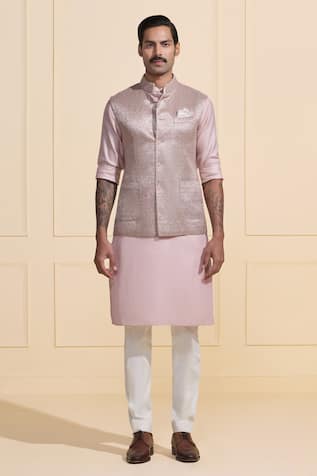 Raghavendra Rathore Jodhpur Shimmering Luxe Nehru Jacket Set 