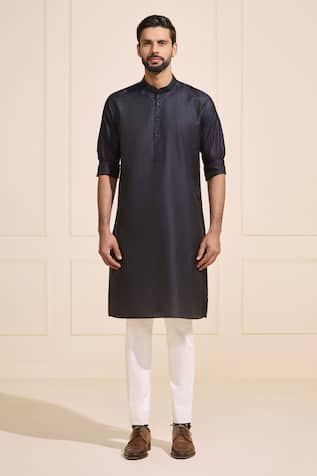 Raghavendra Rathore Jodhpur Sleek Nightfall Brocade Kurta 