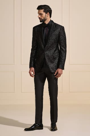 Embellished Black Tuxedo Jacket 