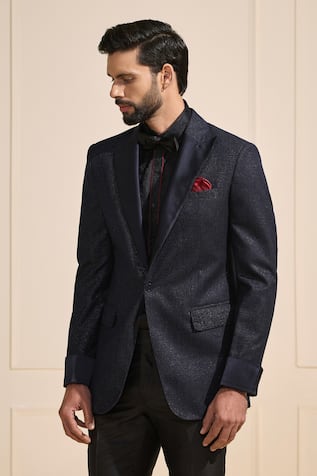 Raghavendra Rathore Jodhpur Navy Tuxedo Jacket 