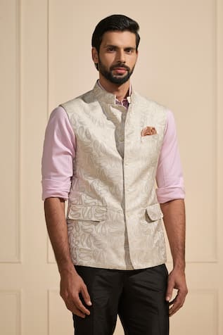Floral Weaves Nehru Jacket 