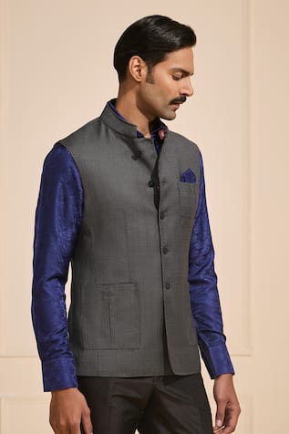 Raghavendra Rathore Jodhpur Woven Sleek Nehru Jacket 