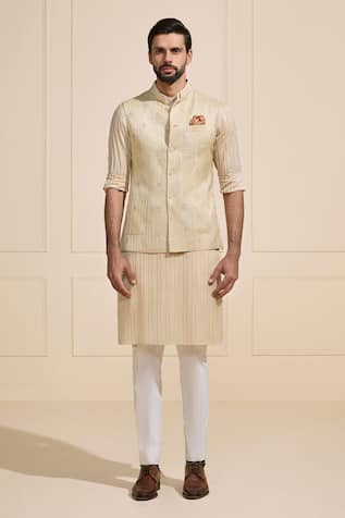 Raghavendra Rathore Jodhpur Textured Luxe Silk Nehru Jacket 