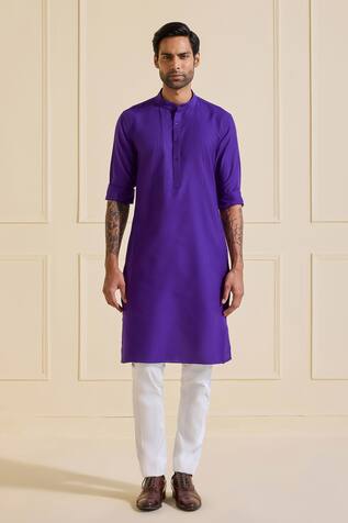 Raghavendra Rathore Jodhpur Minimal Prussian Indigo Kurta 