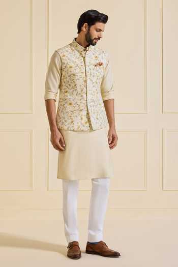 Raghavendra Rathore Jodhpur Floral Embroidered Nehru Jacket 