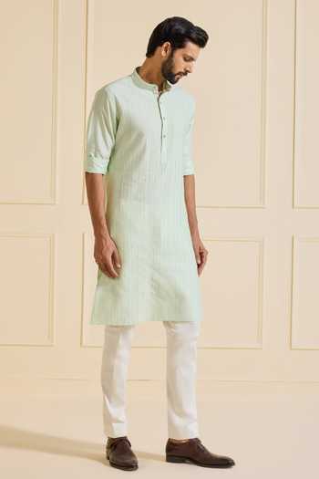 Raghavendra Rathore Jodhpur Powder Mint Luxe Kurta 