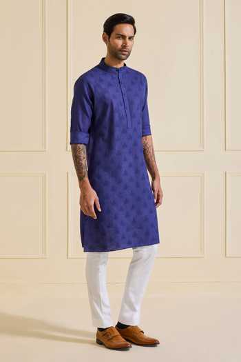 Raghavendra Rathore Jodhpur Navy Blue Designer Kurta 