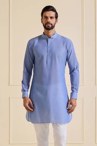 Sky Blue Designer Short Kurta 