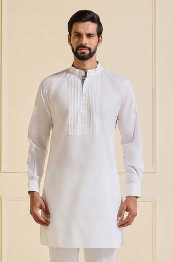 Raghavendra Rathore Jodhpur Pristine Elegance White Kurta 