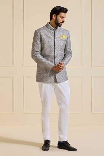 Raghavendra Rathore Jodhpur Textured Bandhgala Jacket 