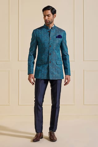 Raghavendra Rathore Jodhpur Textured Bandhgala Jacket 