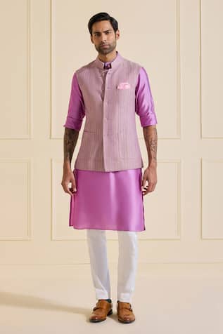 Raghavendra Rathore Jodhpur Lavender Embroidered Nehru Jacket 