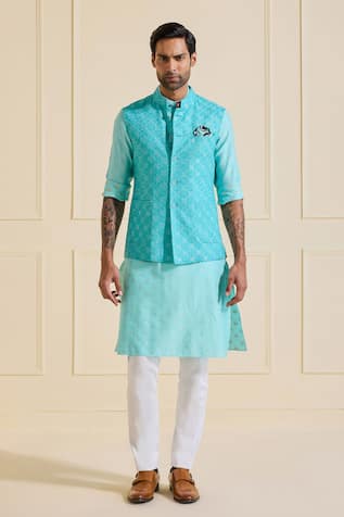 Raghavendra Rathore Jodhpur Skyward Serenity Nehru Jacket Set 