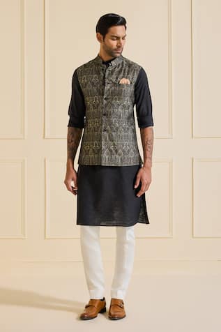 Raghavendra Rathore Jodhpur Regal Brocade Nehru Jacket 