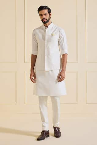 Raghavendra Rathore Jodhpur Opulent Ivory Nehru Jacket Set 