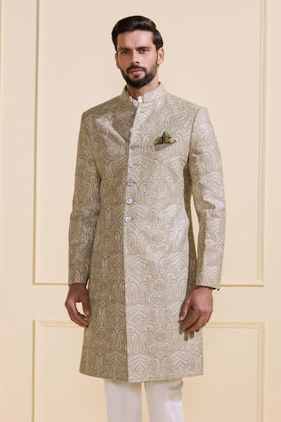 Raghavendra Rathore Jodhpur Paisley Heritage Silk Sherwani 