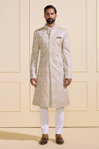 Embroidered Silk Sherwani 