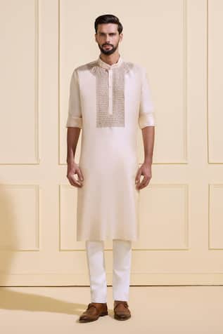 Raghavendra Rathore Jodhpur Minimal Silk Kurta Set 