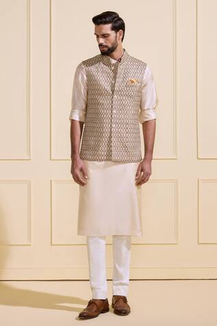 Raghavendra Rathore Jodhpur Elegant Threaded Nehru Jacket 
