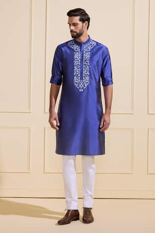Raghavendra Rathore Jodhpur Floral Print Silk Kurta 