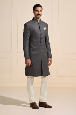 Raghavendra Rathore Jodhpur Starlit Glitter Shadowed Grey Sherwani 