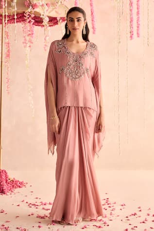 Seema Thukral Embellished Kaftan & Draped Skirt Set 