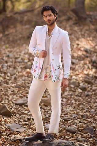Nirmooha Ivory Nokia Silk Casual Trousers 