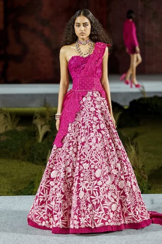 Mishru Fuchsia Selita Lehenga Set 